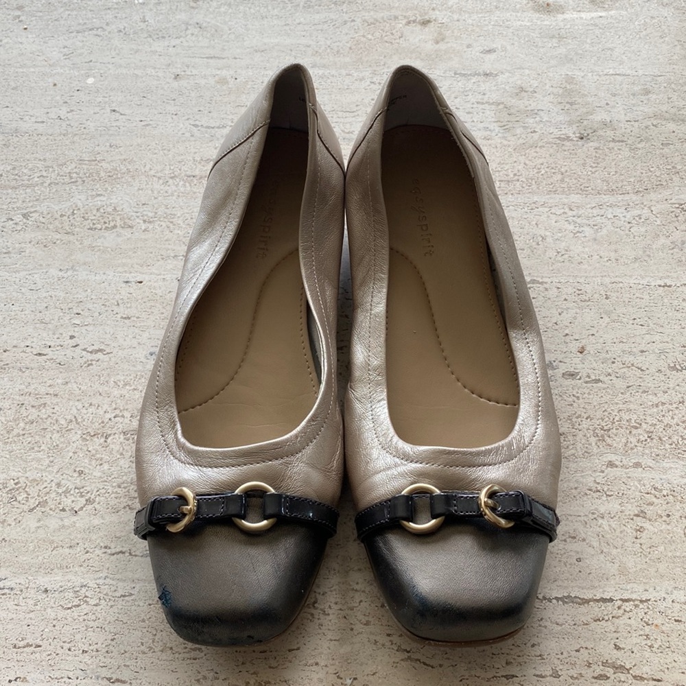 Easy Spirit Gold/Bronze/Black Ballet Flats - Size: 7